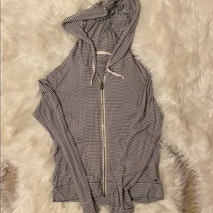 Striped super soft zip up jacket